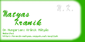 matyas kranik business card